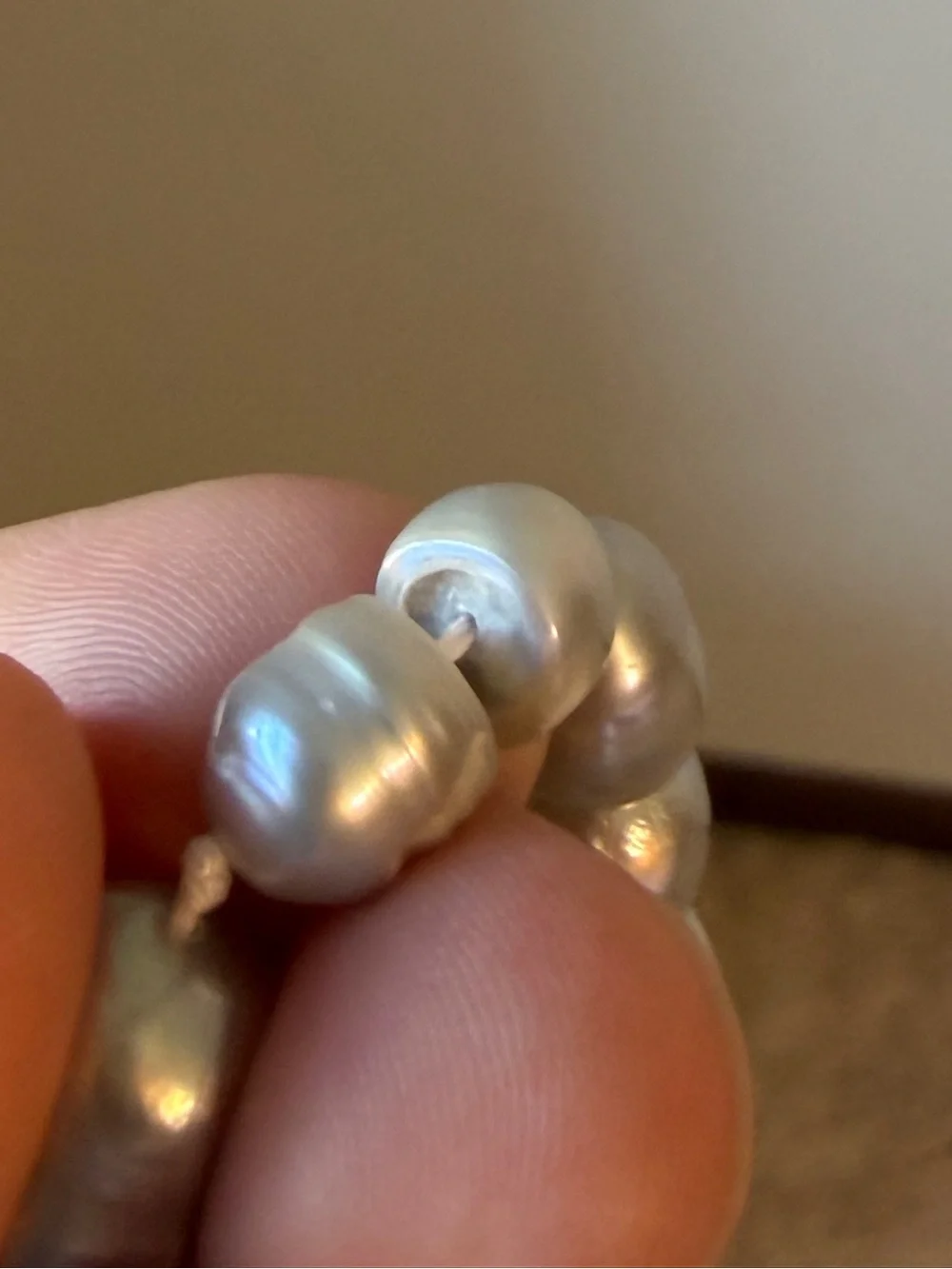 Long Gray Freshwater Baroque Pearl Necklace 48” Endless Knotted Strand